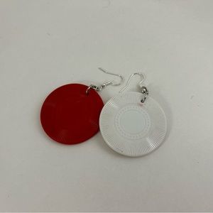 Recycled poker chip earrings
